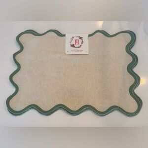 NWT Total Home Ltd. Set of 4 Beige and Green Placemats